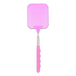 Fliegenklatsche - pink - mit Teleskopstiel