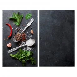 Glasabdeckplatten - anthrazit - Kräuter