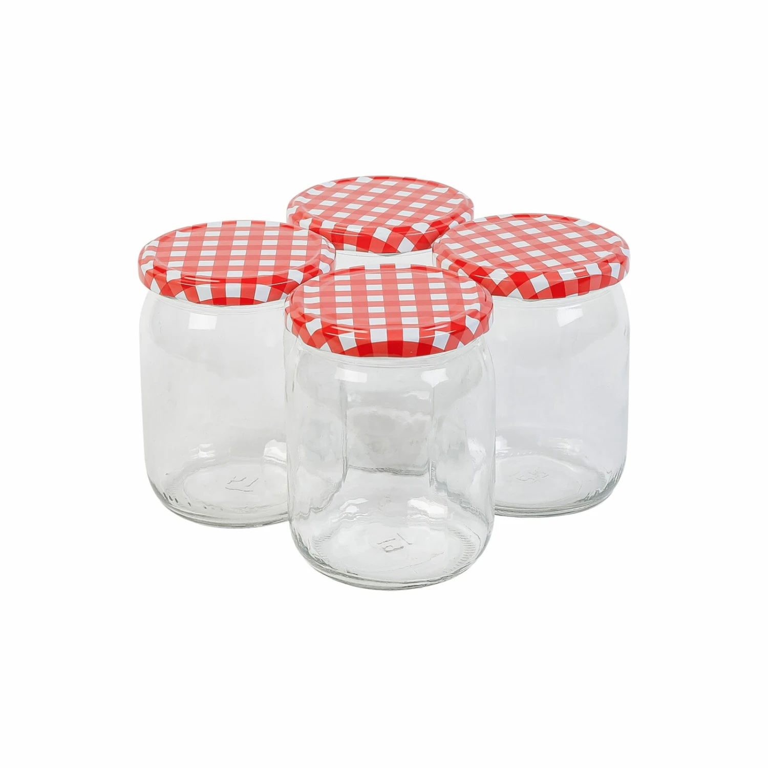 8-teiliges Einmachglas-Set - rot-weiß - Karo - 540 ml 3 8-teiliges Einmachglas-Set - rot-weiß - Karo - 540 ml