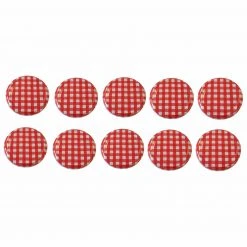 10-teiliges Schraubdeckel-Set- rot-weiß - 8,2 cm