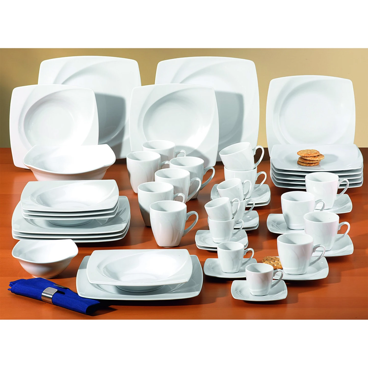 Geschirrset - eckig - 50-teilig - 6 Personen 4 Geschirrset - eckig - 50-teilig - 6 Personen – Bild 2