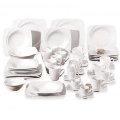 Geschirrset - eckig - 50-teilig - 6 Personen