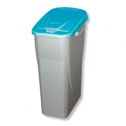Mülleimer - silber-blau - 25 Liter