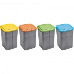 Mülleimer - silber-gelb - 45 Liter -Deutschland Haushalt Verkaufs-Shop 1002000805 04 1600Wx1600H