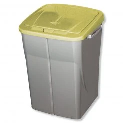 Mülleimer - silber-gelb - 45 Liter
