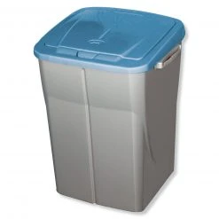 Mülleimer - silber-blau - 45 Liter