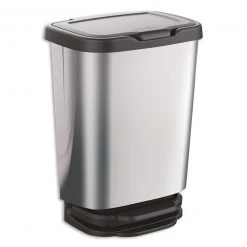 Mülleimer - Metalloptik-alu - 20 Liter