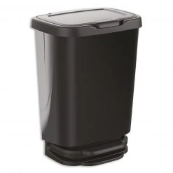 Mülleimer - Metalloptik-schwarz - 20 Liter