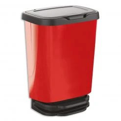 Mülleimer - Metalloptik-rot - 20 Liter