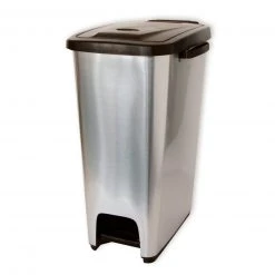 Treteimer - silber - Metall-Optik - 27 Liter