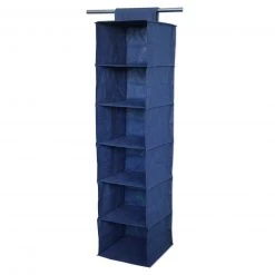 Faltregal - blau - Faserstoff - 6 Fächer