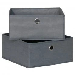 2er-Set Schubladen - Faserstoff - grau - 28 cm