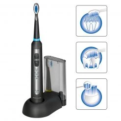 Akku-Zahnbürste - schwarz-Chrom - Kunststoff -Deutschland Haushalt Verkaufs-Shop 1013010400 04 1600Wx1600H