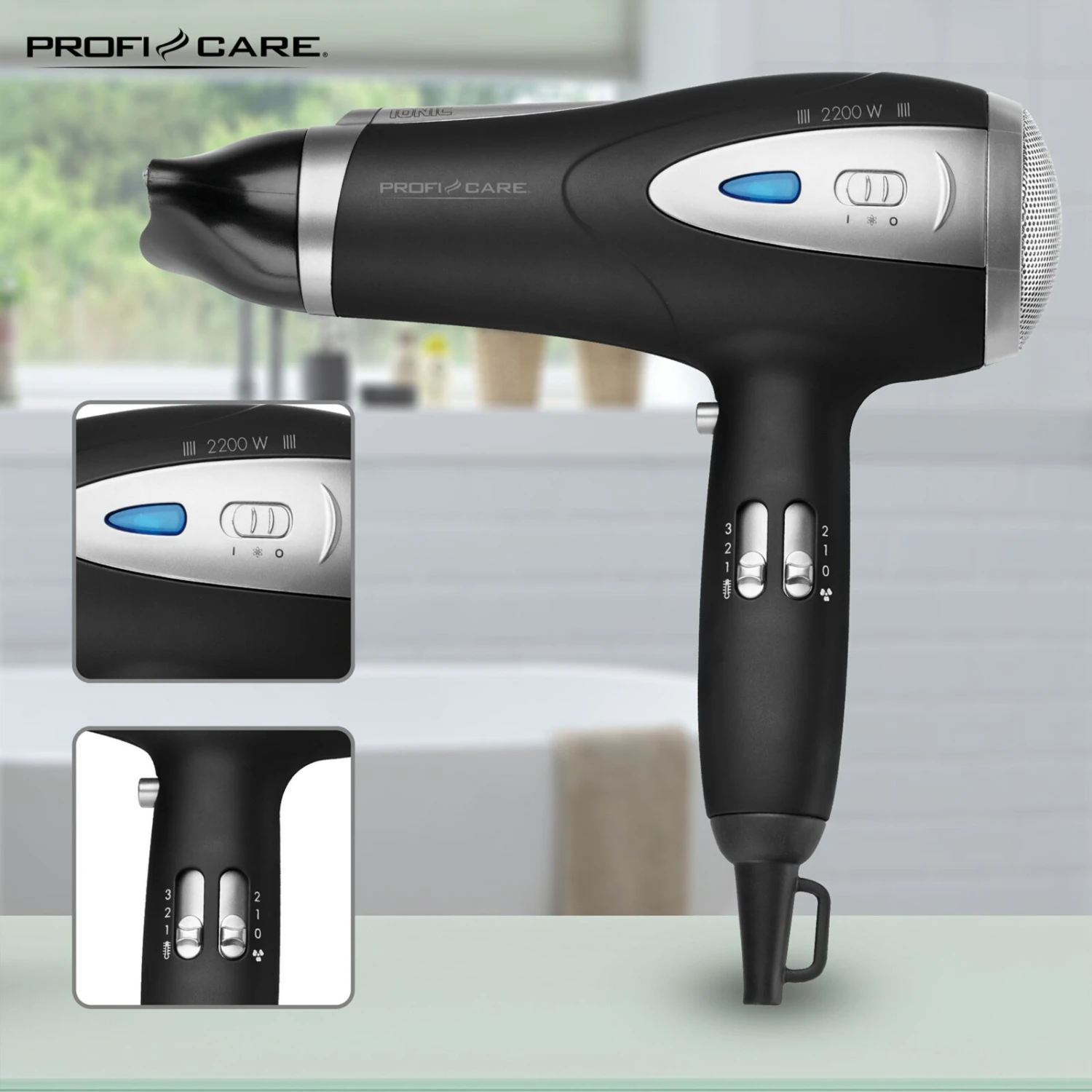 Haartrockner - schwarz - mit Aufhängeöse 6 Haartrockner - schwarz - mit Aufhängeöse – Bild 4