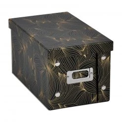 CD-Aufbewahrungsbox - gold-schwarz - 16,5x28 cm