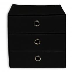 Faltbox - schwarz - 3 Schubladen