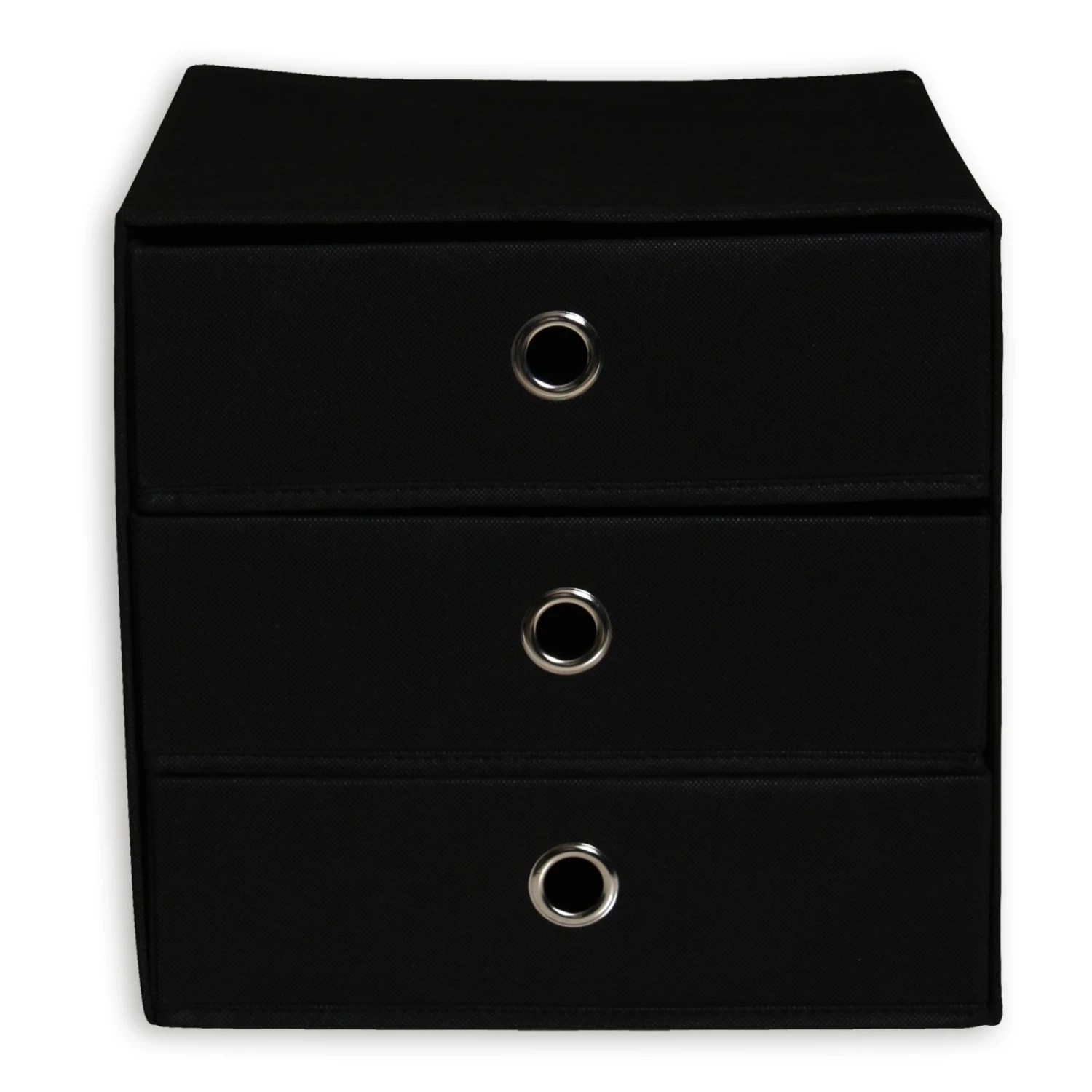 Faltbox - schwarz - 3 Schubladen 3 Faltbox - schwarz - 3 Schubladen