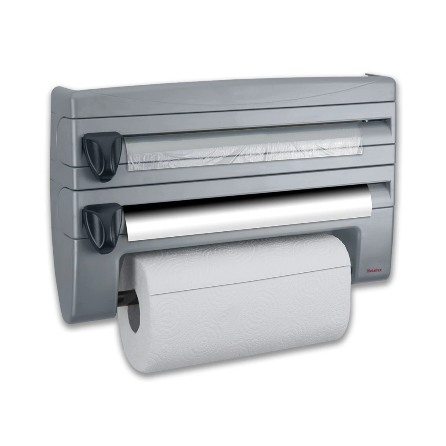 Küchenrollenhalter - grau - für 3 Rollen 3 Küchenrollenhalter - grau - für 3 Rollen