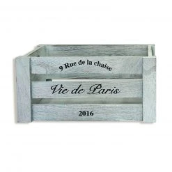 Deko-Holzkiste - grau - 30 cm