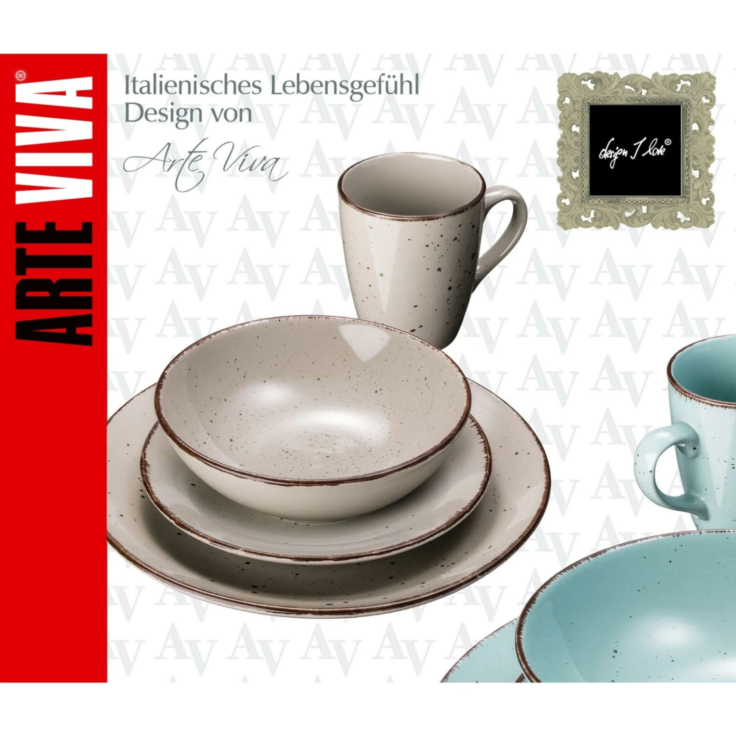 Tafelservice - türkis-beige - 16-teilig 4 Tafelservice - türkis-beige - 16-teilig – Bild 3