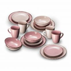 Tafelservice - hellrosa-rosa - 16-teilig