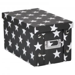 CD-Aufbewahrungsbox - Sterne - schwarz-weiß - 16,5x15 cm