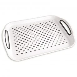 Serviertablett - weiß-schwarz - 39,8 cm