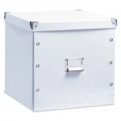 Aufbewahrungsbox mit Deckel - weiß - Größe L