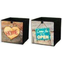 Aufbewahrungsbox - faltbar - sortierte Holzdekore