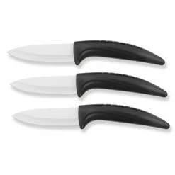 3-teiliges Keramik-Messerset - schwarz-weiß