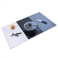 Herdabdeckplatten - Glas - gefrostet - 2er-Set
