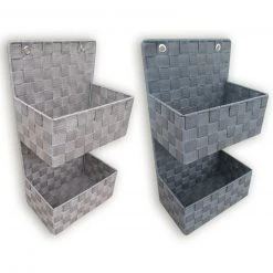 Wand-Aufbewahrungskörbe - 2 Ablagen - sortiert