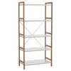 Regal - weiß-natur - Bambus - 150 cm hoch