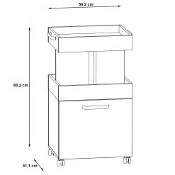 Hausbar - Artisan Eiche - Schwarzeiche - auf Rollen -Deutschland Haushalt Verkaufs-Shop 1023075000 07 1600Wx1600H