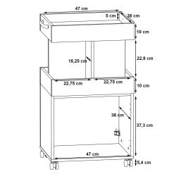 Hausbar - Artisan Eiche - Schwarzeiche - auf Rollen -Deutschland Haushalt Verkaufs-Shop 1023075000 08 1600Wx1600H