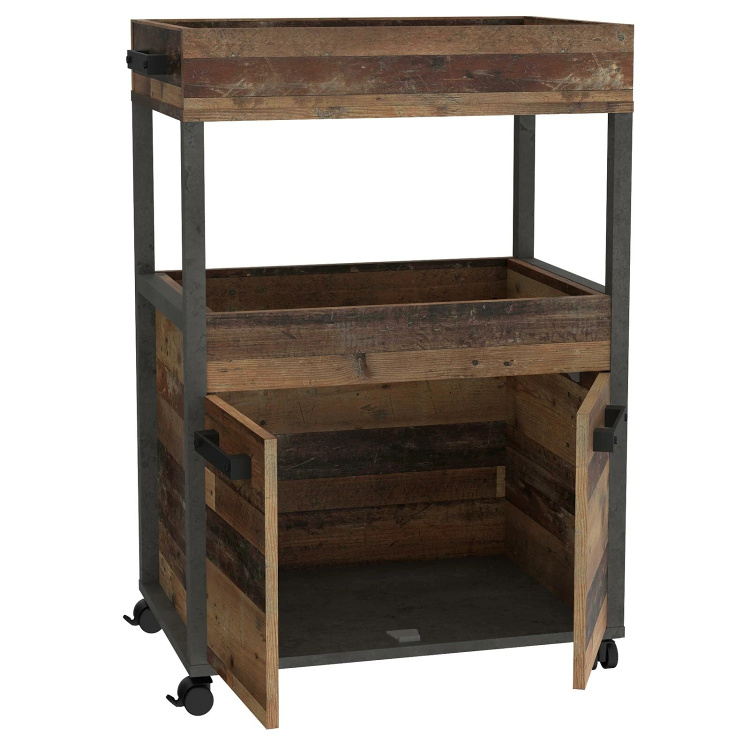 Hausbar - Old Wood Vintage - Betonoptik - auf Rollen 3 Hausbar - Old Wood Vintage - Betonoptik - auf Rollen – Bild 2