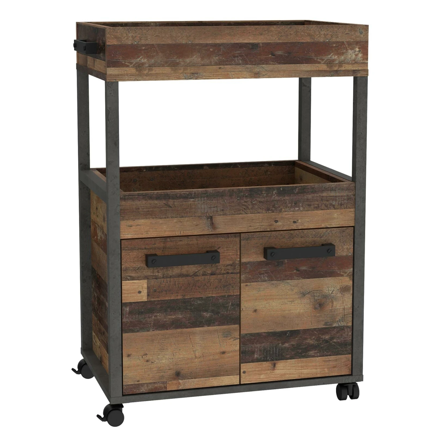 Hausbar - Old Wood Vintage - Betonoptik - auf Rollen 8 Hausbar - Old Wood Vintage - Betonoptik - auf Rollen – Bild 7