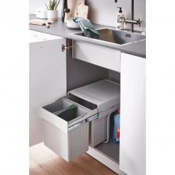 Einbau-Mülleimer - alugrau - 2x15 Liter -Deutschland Haushalt Verkaufs-Shop 1059003900 03 1600Wx1600H
