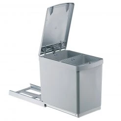 Abfallsammler - grau - mit Deckelautomatik