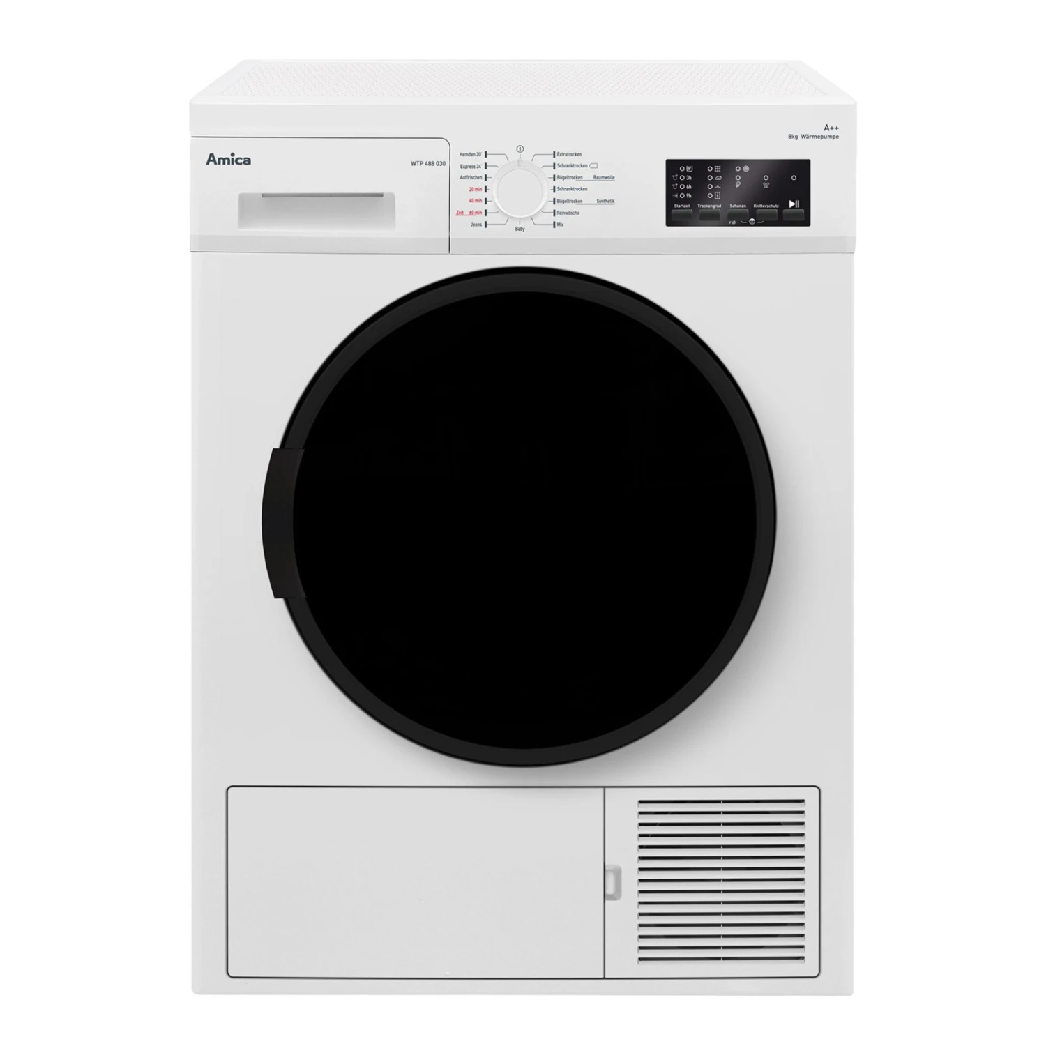 AMICA Wärmepumpentrockner WTP 488 030 - weiß - 8 kg - A++ 3 AMICA Wärmepumpentrockner WTP 488 030 - weiß - 8 kg - A++