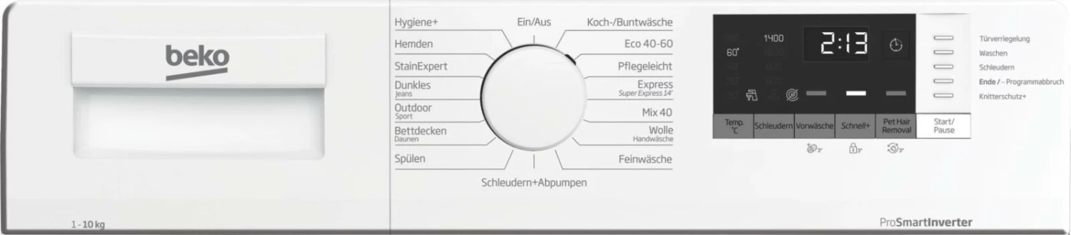 BEKO Waschmaschine WMB101434LP1 - 10 kg - 1400 U/Min. - weiß - B 4 BEKO Waschmaschine WMB101434LP1 - 10 kg - 1400 U/Min. - weiß - B – Bild 2