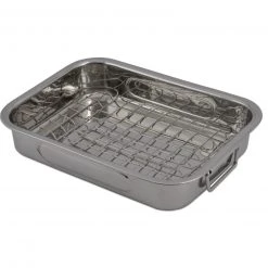 Vierkantbräter - Edelstahl - mit Rost - 37x27,5 cm