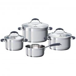 7-teiliges Kochtopf-Set - Edelstahl - rostfrei