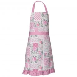 Küchenschürze - rosa-weiß - Patchwork