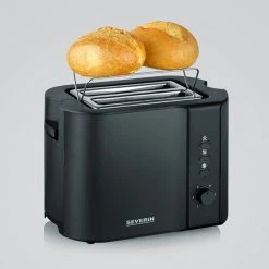 SEVERIN Toaster KA 9552 - schwarz - Edelstahl - 2 Scheiben - 800 W -Deutschland Haushalt Verkaufs-Shop 2363000200 03 1600Wx1600H