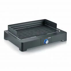 SEVERIN Tischgrill PG 8567 - schwarz - Edelstahl - mit Grillplatte - 2200 W