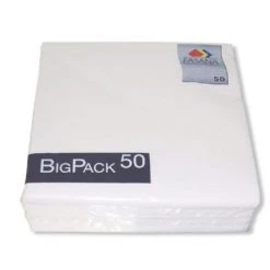 50 Servietten - weiß - Zellstoff - 33x33 cm