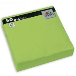 50 Servietten - hellgrün - Zellstoff - 33x33 cm