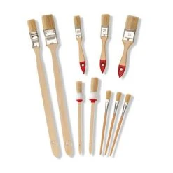 10-teiliges Pinsel-Set - Holzstiel