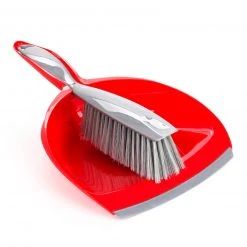 Kehrgarnitur - grau-rot - 2-teilig